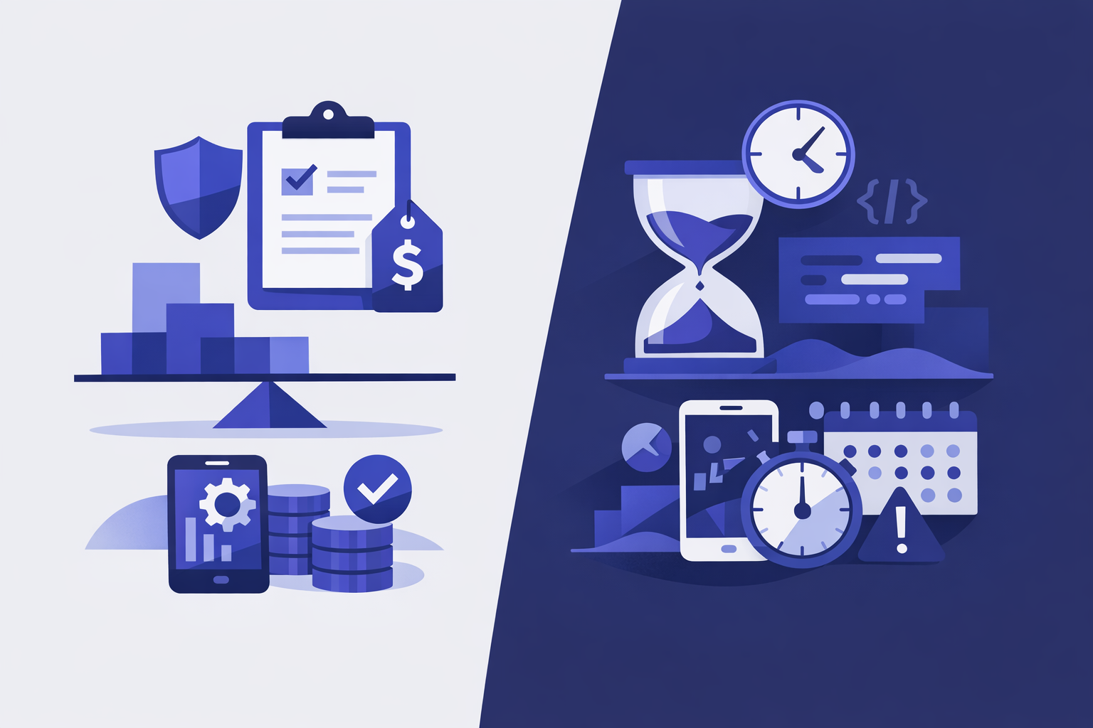 Founder comparing fixed price vs hourly development costs on an app project plan