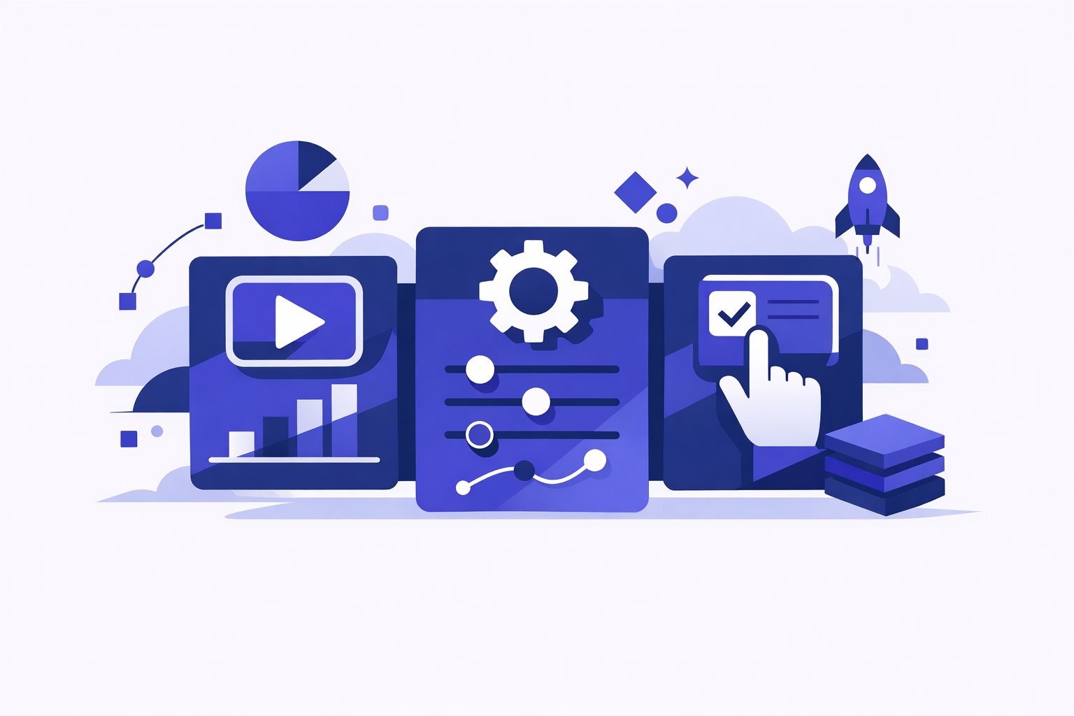 Founder narrowing mvp features into three focused columns on a product planning board