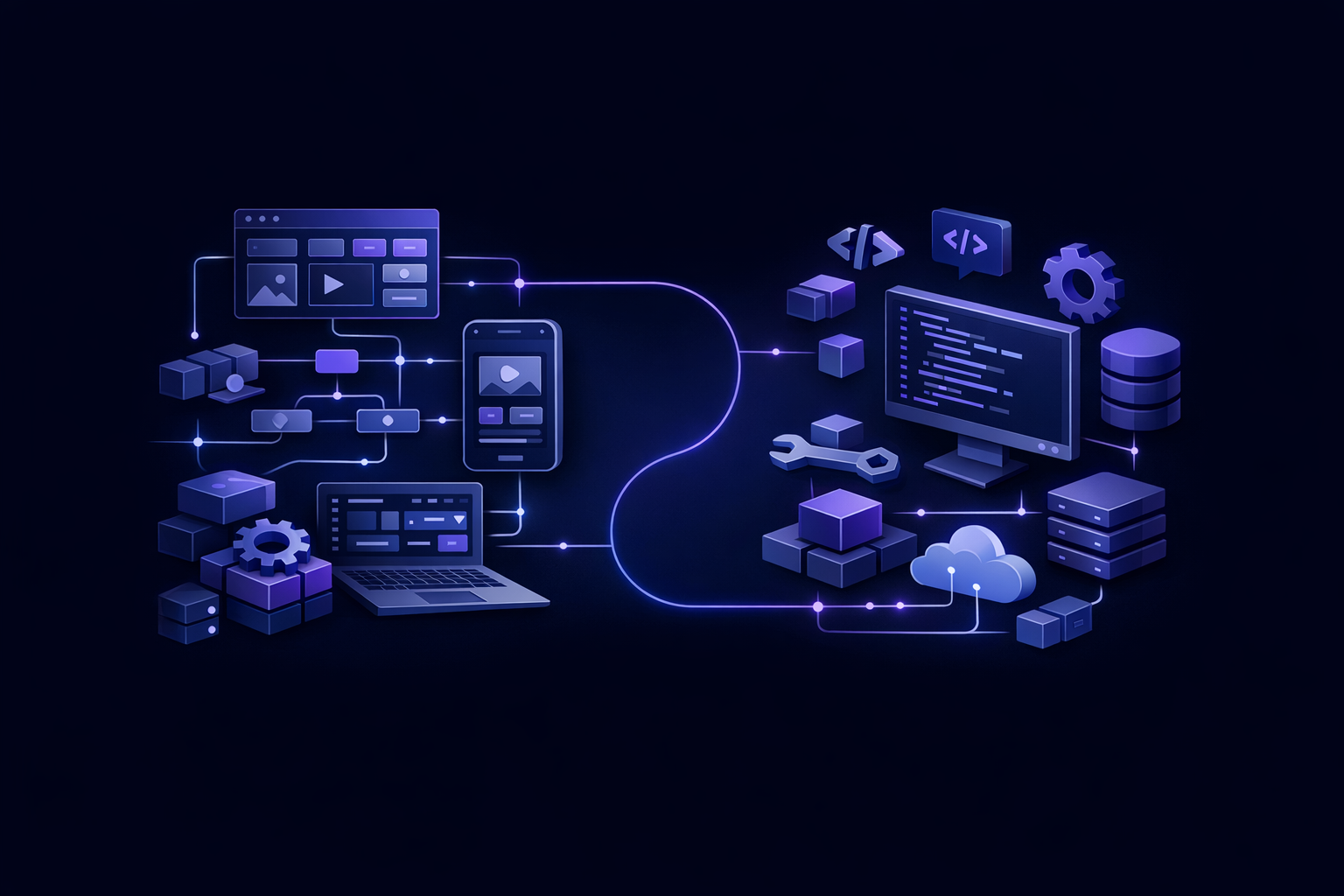 Bubble vs custom development decision map for MVP ownership, payments, and integrations
