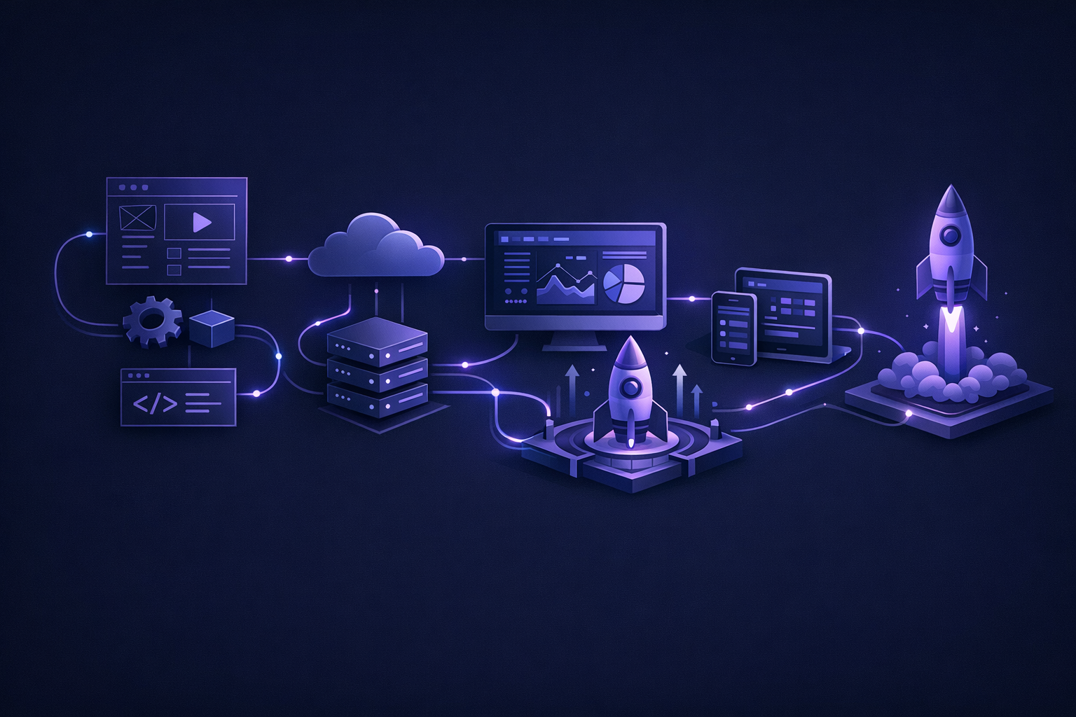 Weekend SaaS launch timeline showing scope, build, payment, deployment, and first users