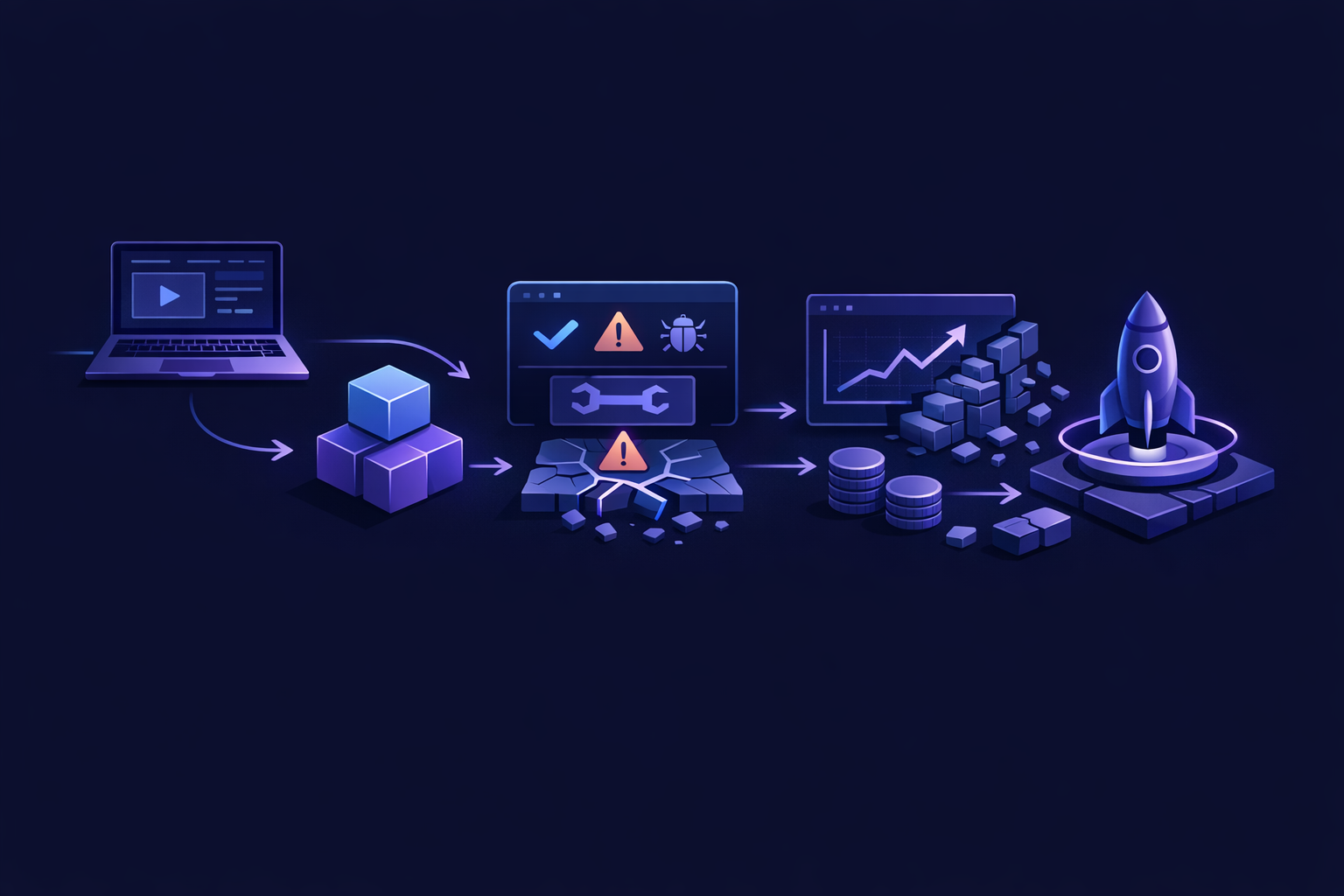 Cheap mvp cost diagram showing database, payments, auth, and deployment debt