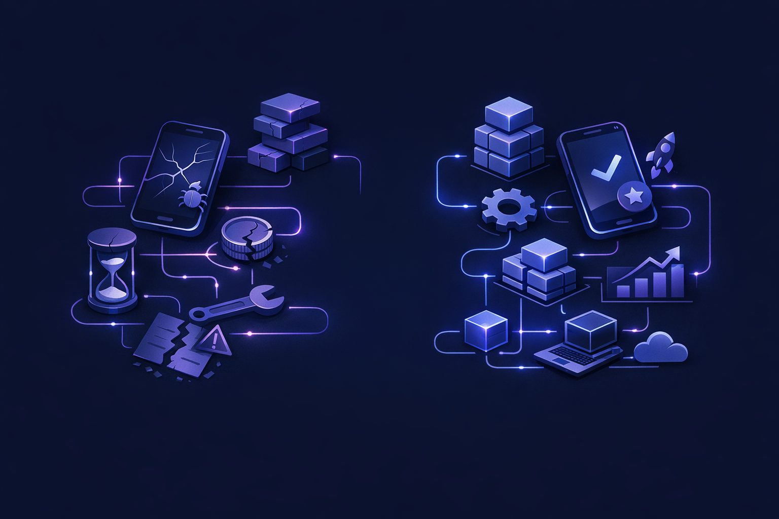 founder reviewing cheap vs quality mvp tradeoffs across security, payments, and code ownership