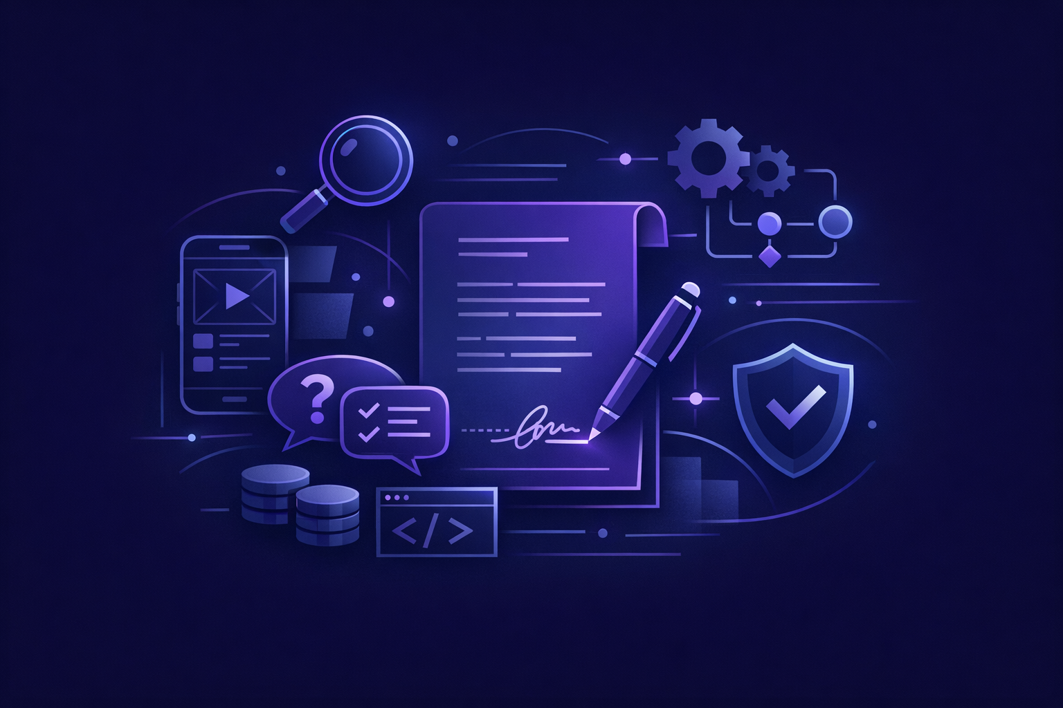 Founder reviewing app development contract questions before signing an MVP agreement