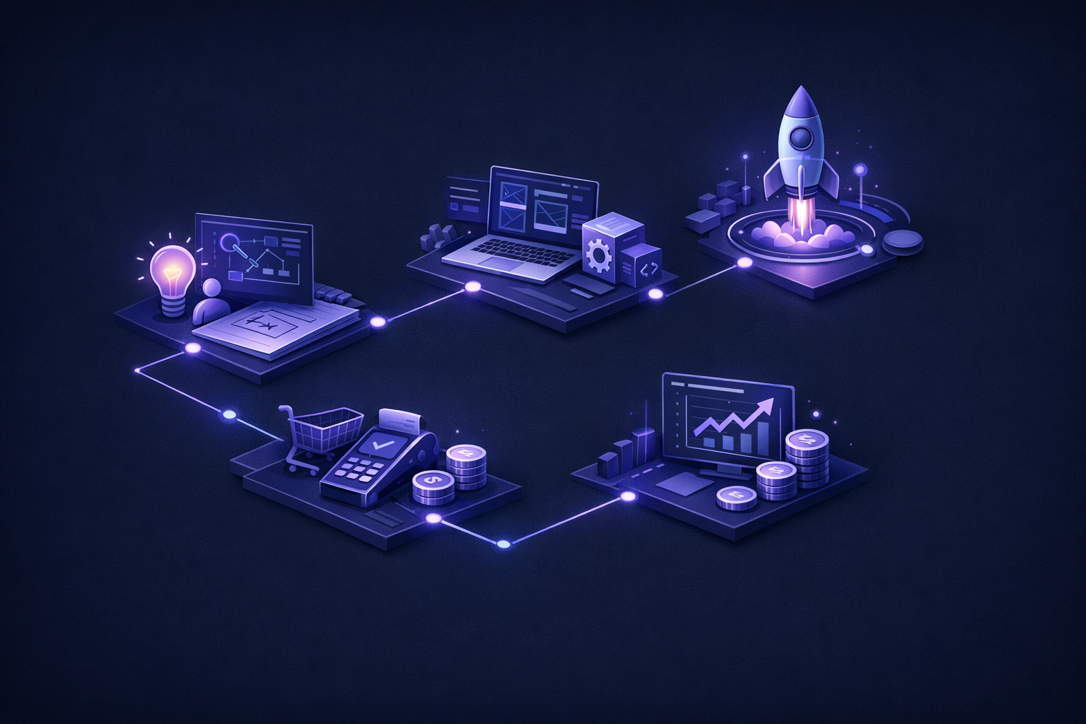 Dashboard showing payments, onboarding, and scope for an idea to revenue 30 days MVP